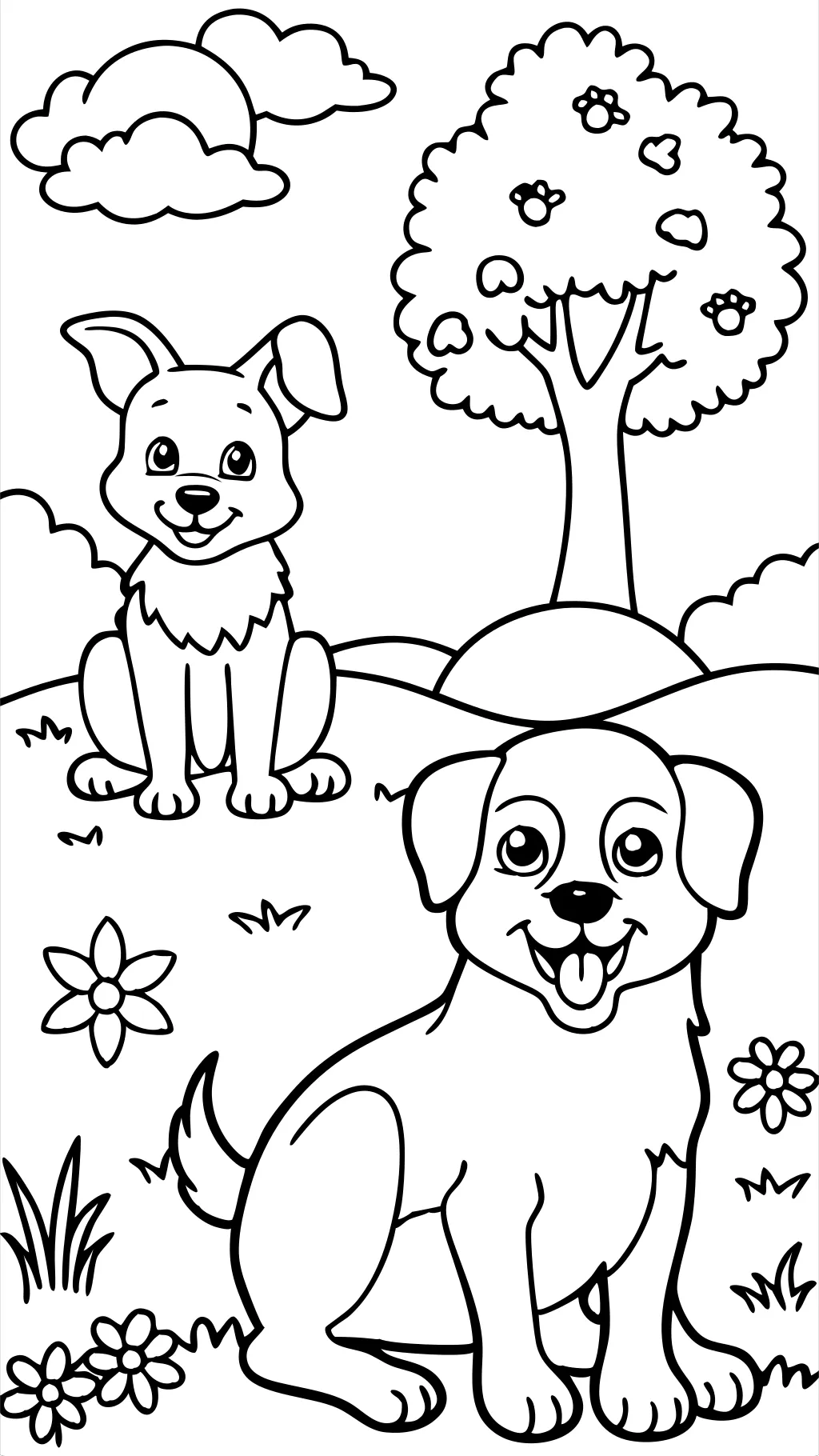 dog and puppy coloring pages